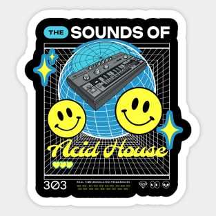 ACID HOUSE - The Sounds Of (white) Sticker